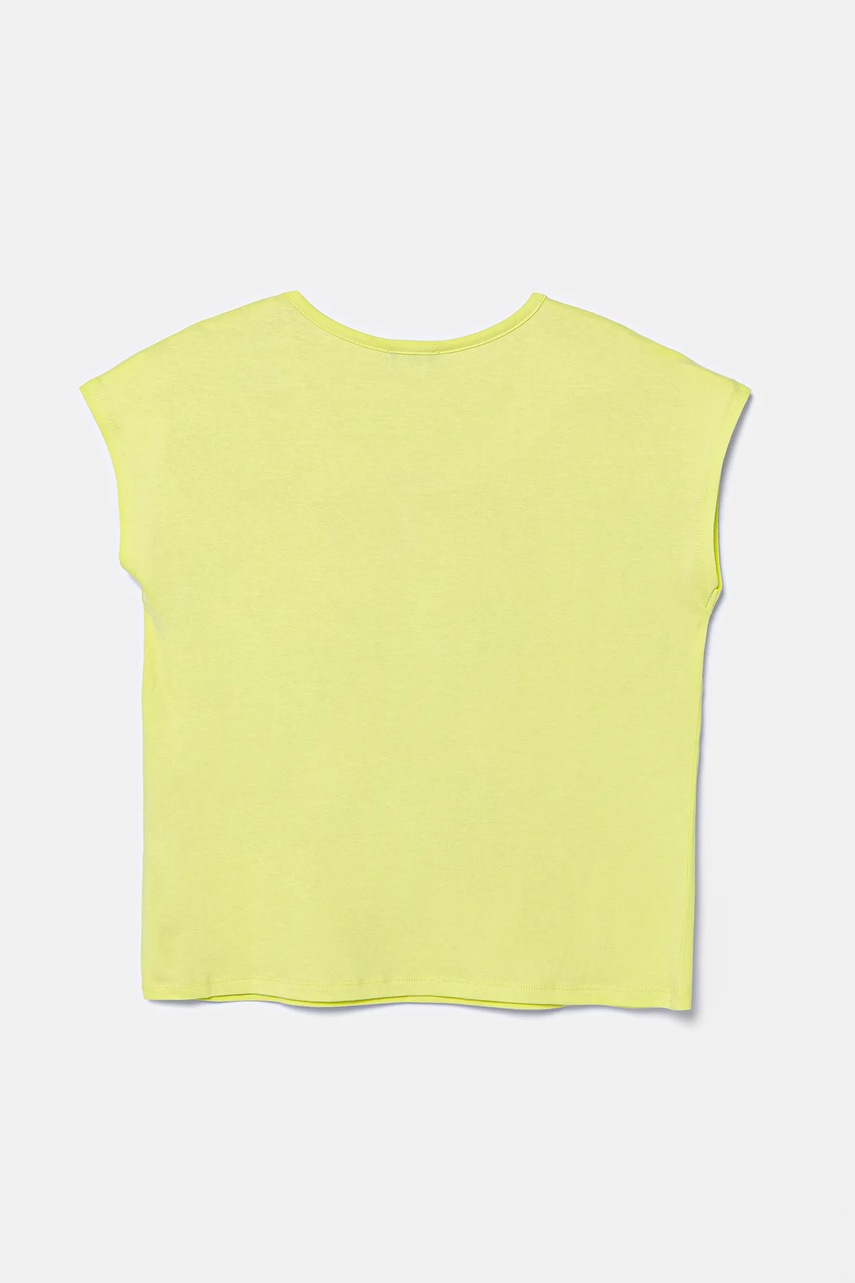 Детская хлопковая футболка United Colors of Benetton цвет жёлтый 3I1XC10P0