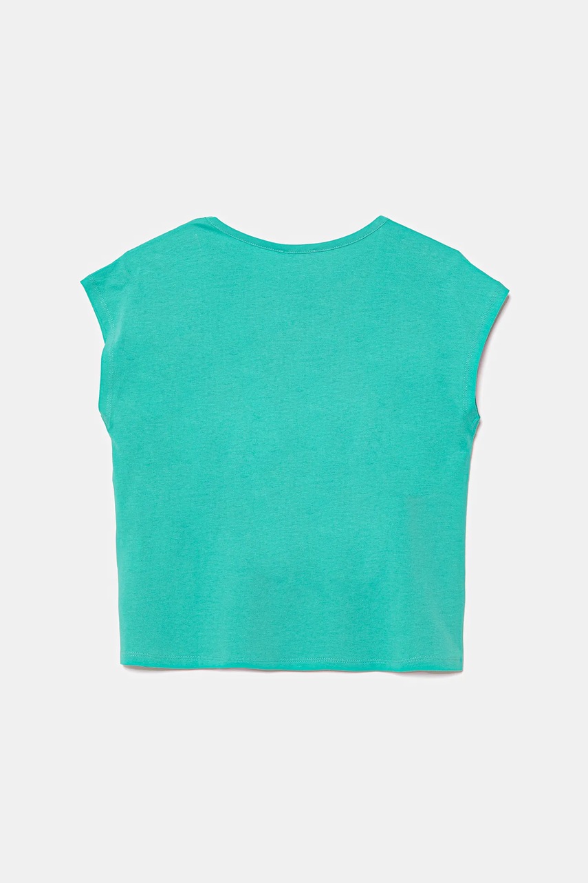 Детская хлопковая футболка United Colors of Benetton цвет бирюзовый 3I1XC10P0 Детская хлопковая футболка United Colors of Benetton цвет бирюзовый 3I1XC10P0
