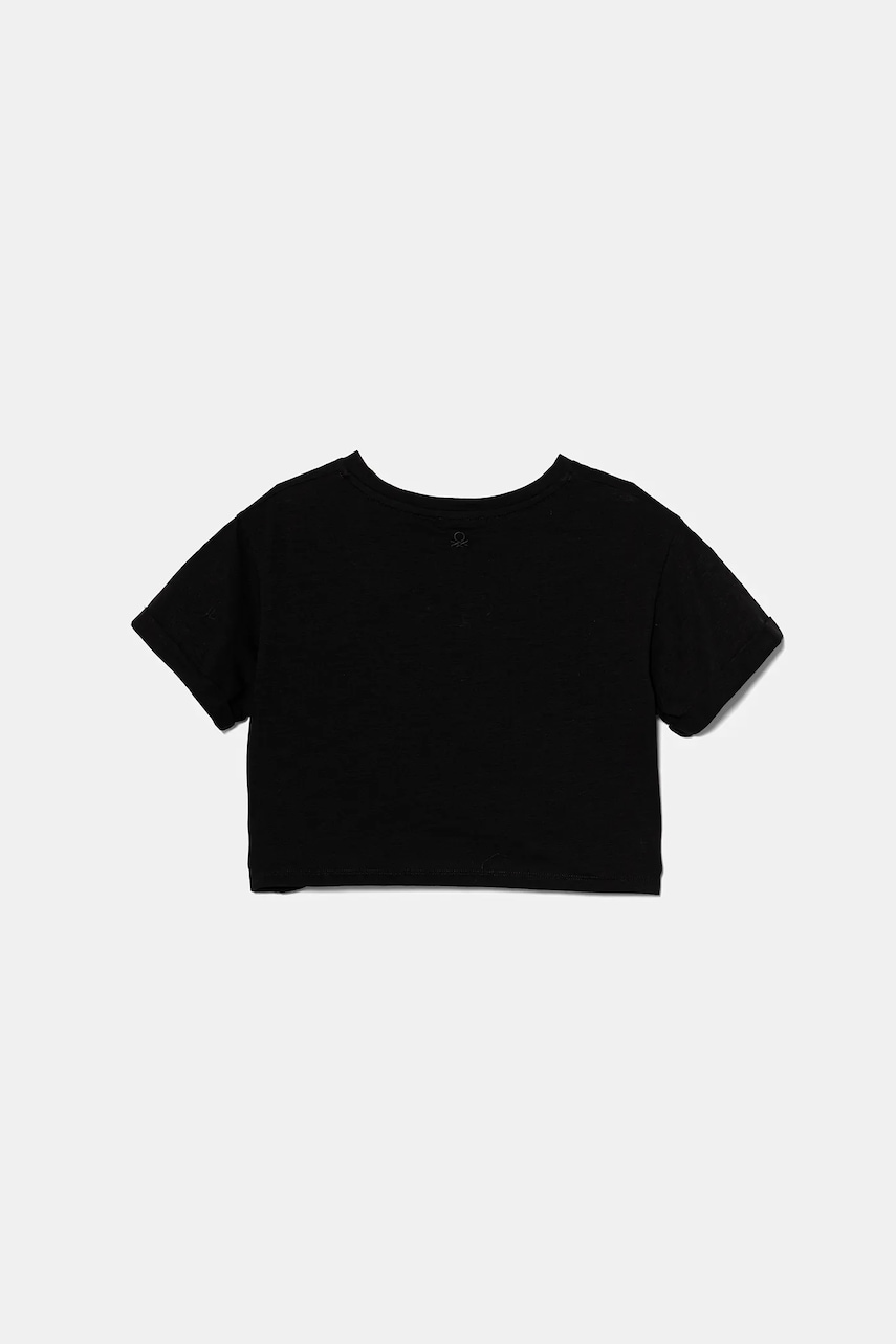 Детская хлопковая футболка United Colors of Benetton цвет чёрный 3SDLC10OX Детская хлопковая футболка United Colors of Benetton цвет чёрный 3SDLC10OX