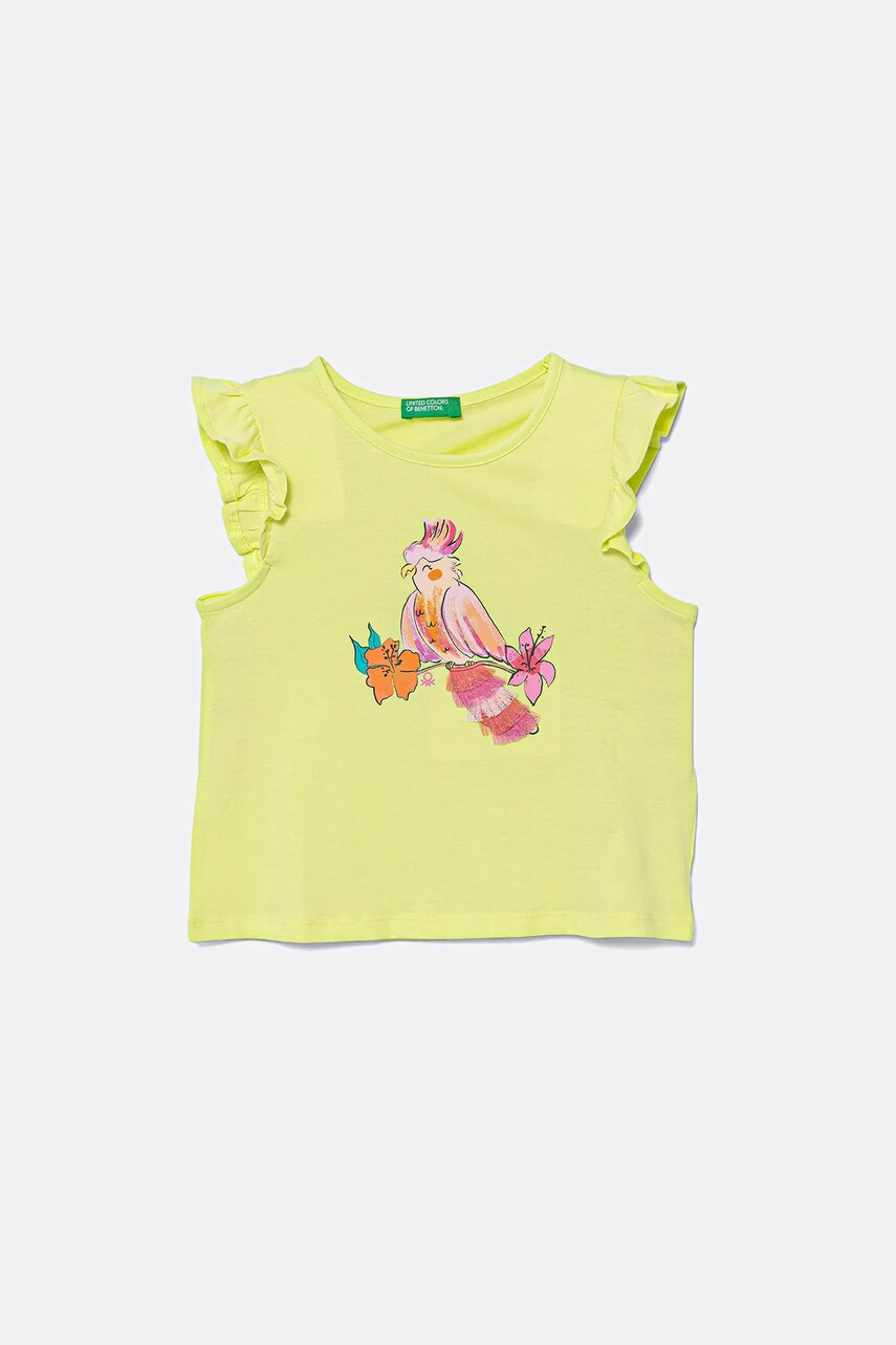United Colors of Benetton tricou de bumbac pentru copii culoarea verde, 3I1XG10JK