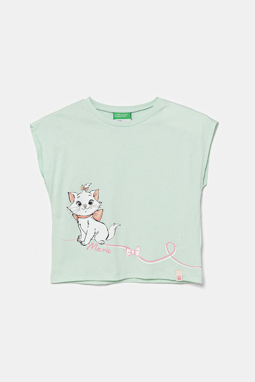 United Colors of Benetton tricou de bumbac pentru copii culoarea verde, 3JERG10JC