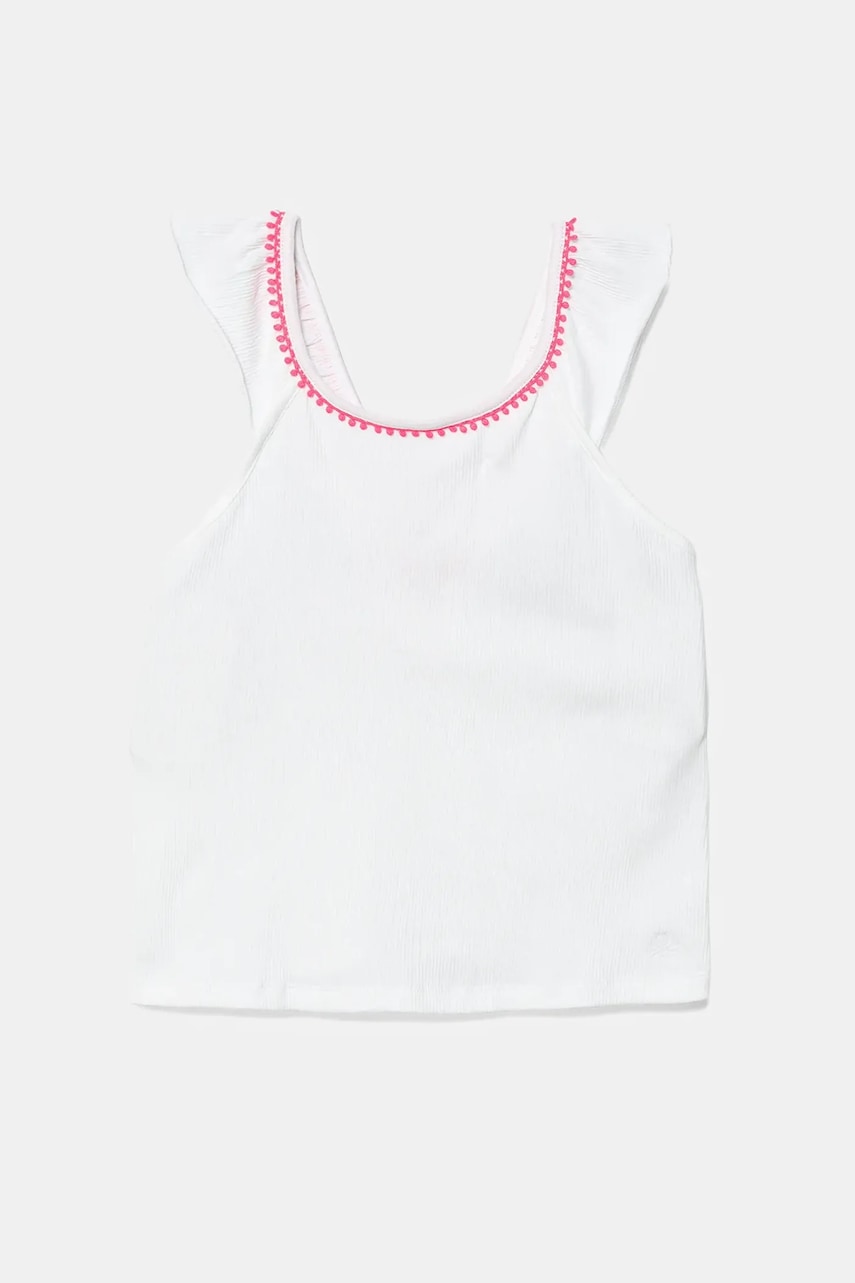 United Colors of Benetton top copii culoarea alb, 366NCH01X
