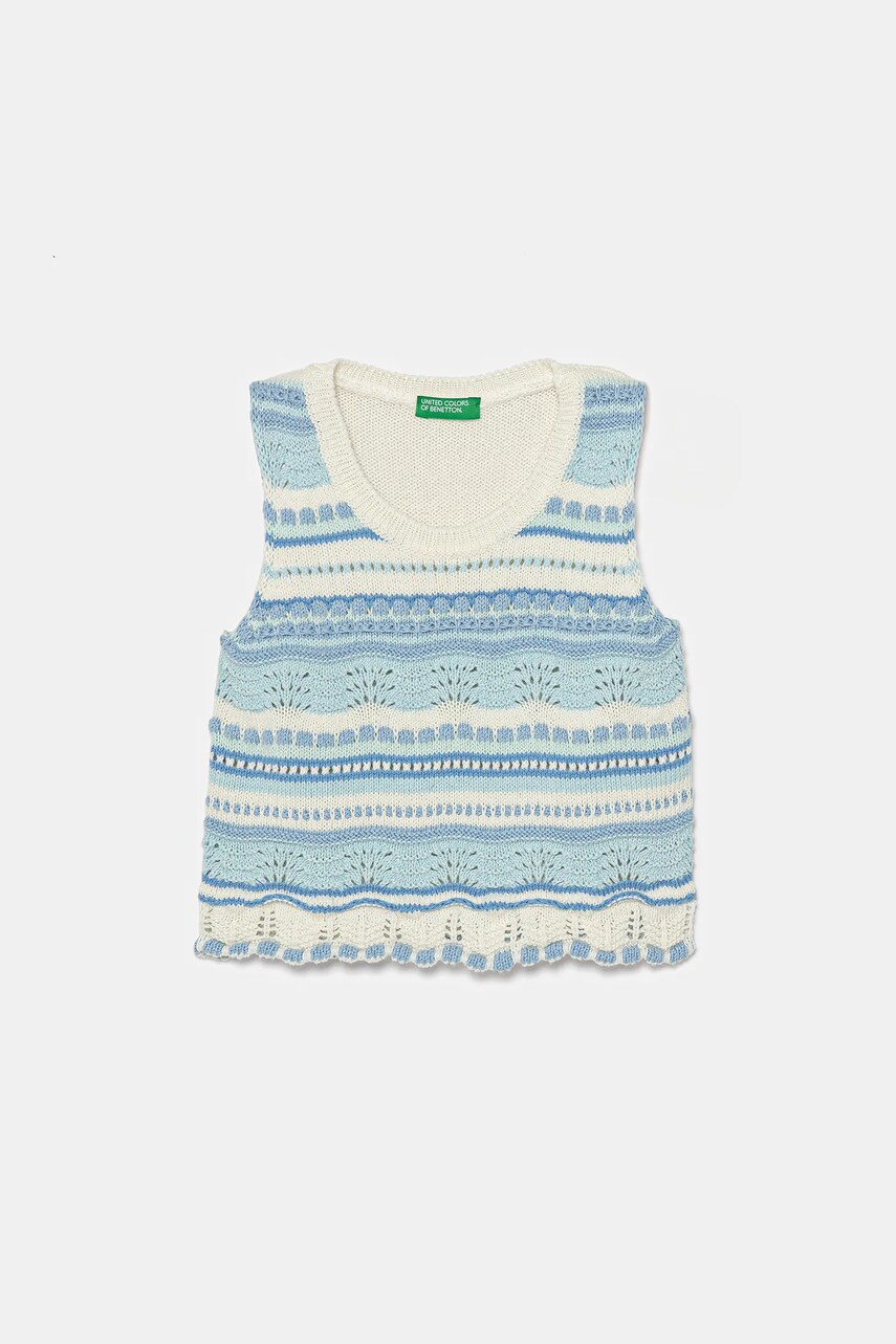 Levně Dětský top United Colors of Benetton modrá barva, 104FHH001