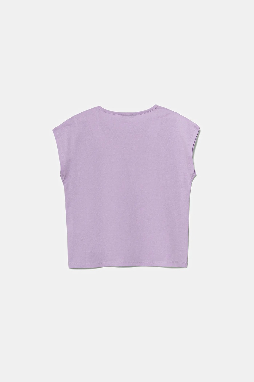 Детская хлопковая футболка United Colors of Benetton цвет фиолетовый 3I1XC10P1 Детская хлопковая футболка United Colors of Benetton цвет фиолетовый 3I1XC10P1