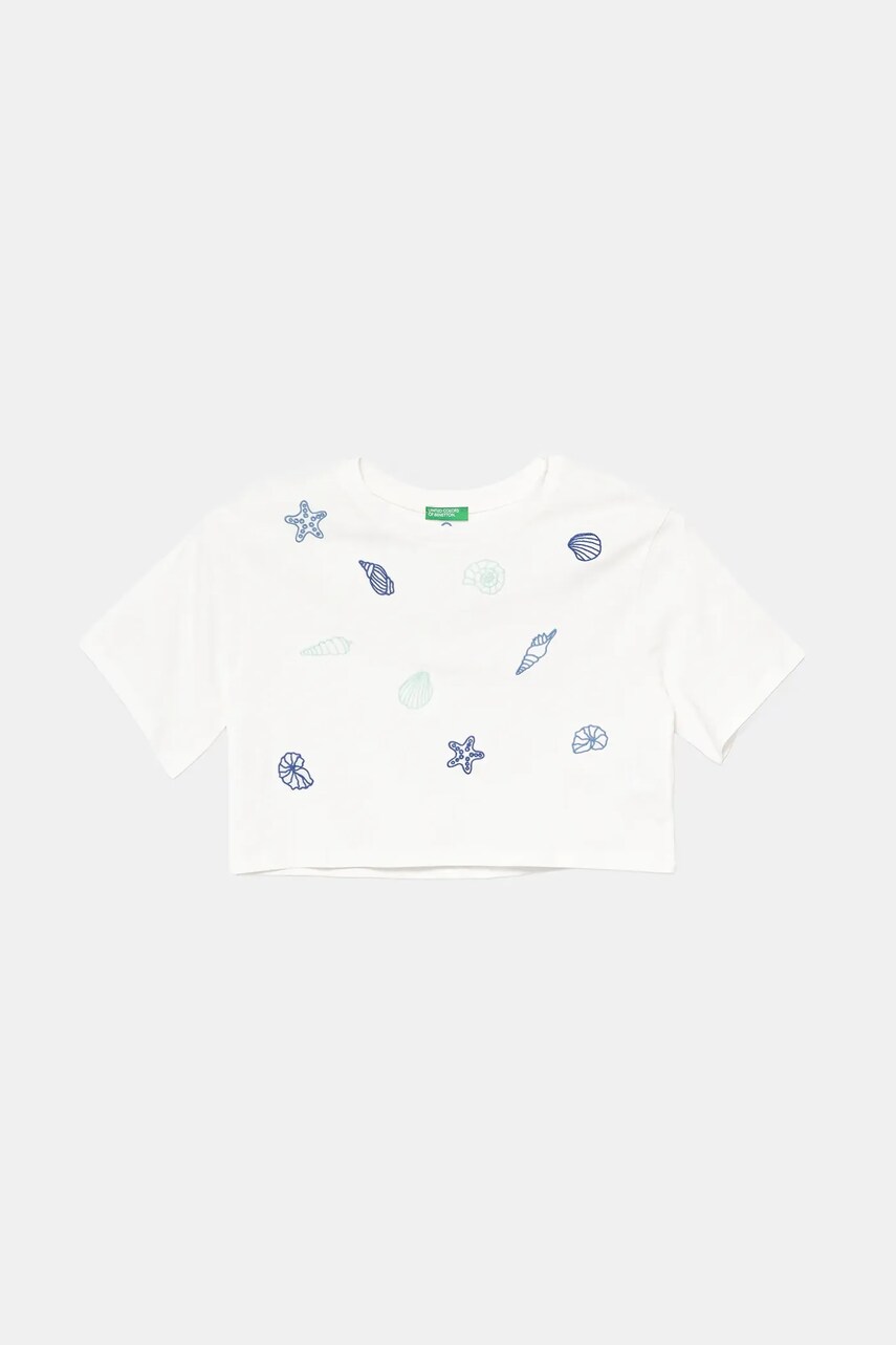 United Colors of Benetton tricou de bumbac pentru copii culoarea alb, 3096C10PC