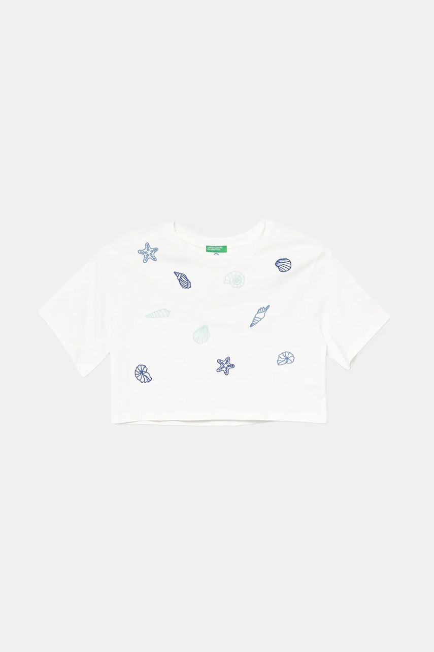 United Colors of Benetton tricou de bumbac pentru copii culoarea alb, 3096C10PC