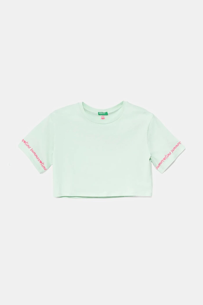 United Colors of Benetton tricou de bumbac pentru copii culoarea verde, 3096C10PC