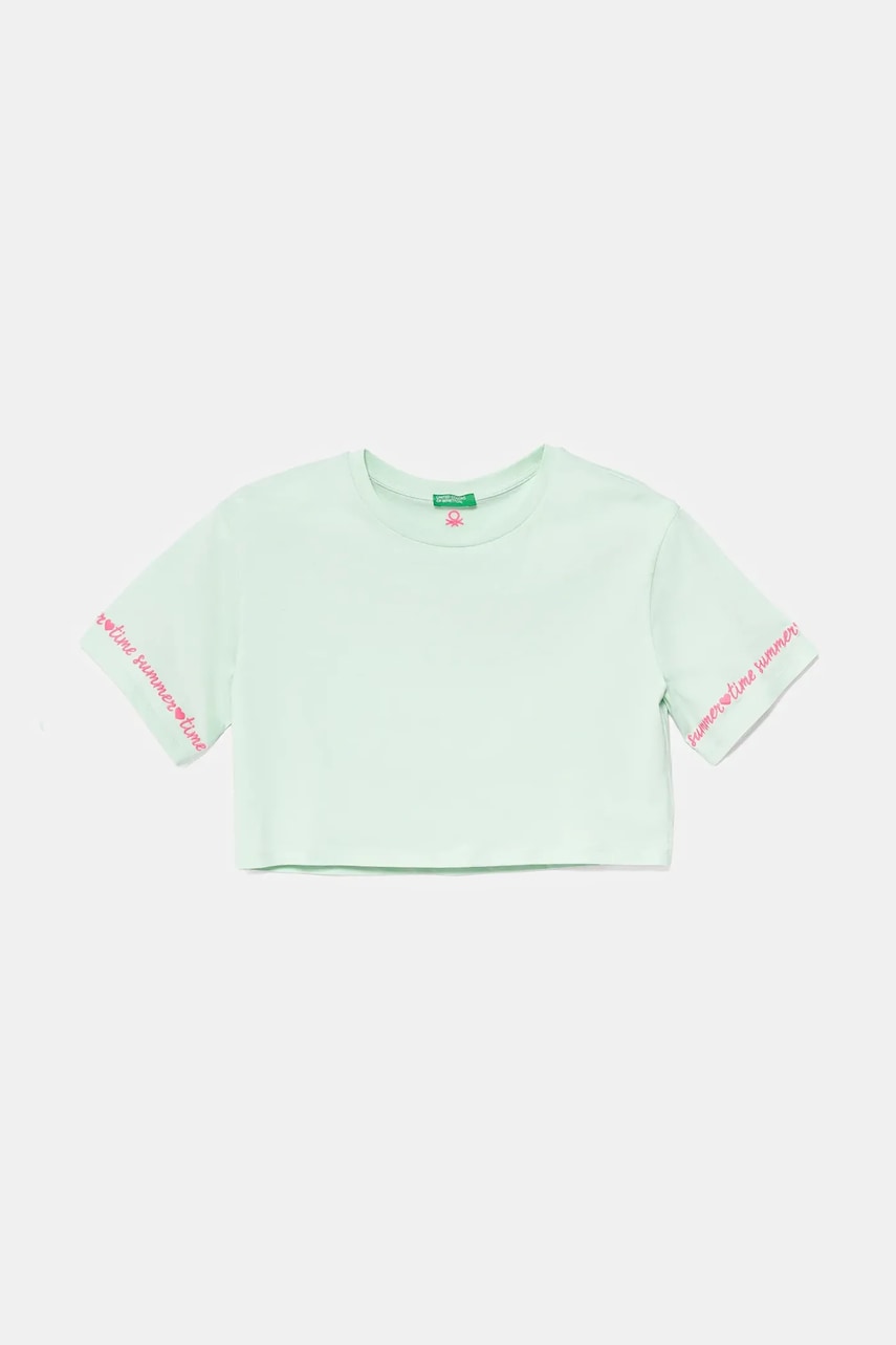 United Colors of Benetton tricou de bumbac pentru copii culoarea verde, 3096C10PC
