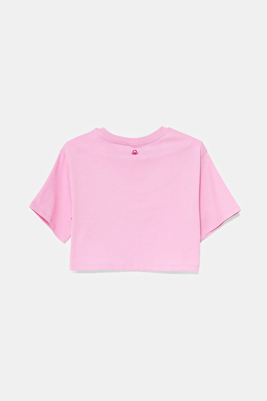 Детская хлопковая футболка United Colors of Benetton цвет розовый 3096C10PC Детская хлопковая футболка United Colors of Benetton цвет розовый 3096C10PC