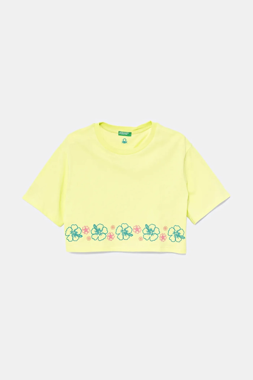 United Colors of Benetton tricou de bumbac pentru copii culoarea verde, 3096C10PC