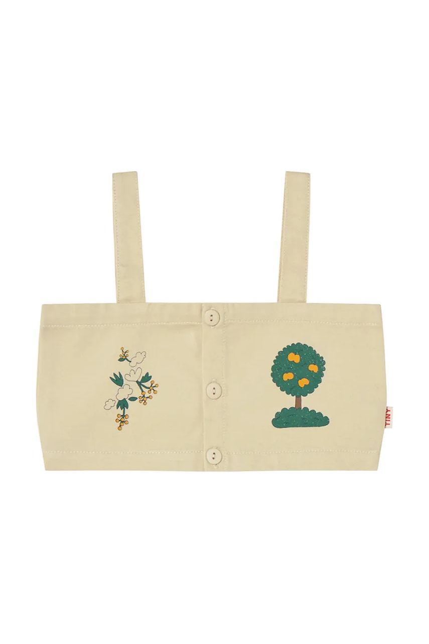 Детский топ Tinycottons ARTSY TREE CROP TOP цвет бежевый SS25-203 Детский топ Tinycottons ARTSY TREE CROP TOP цвет бежевый SS25-203