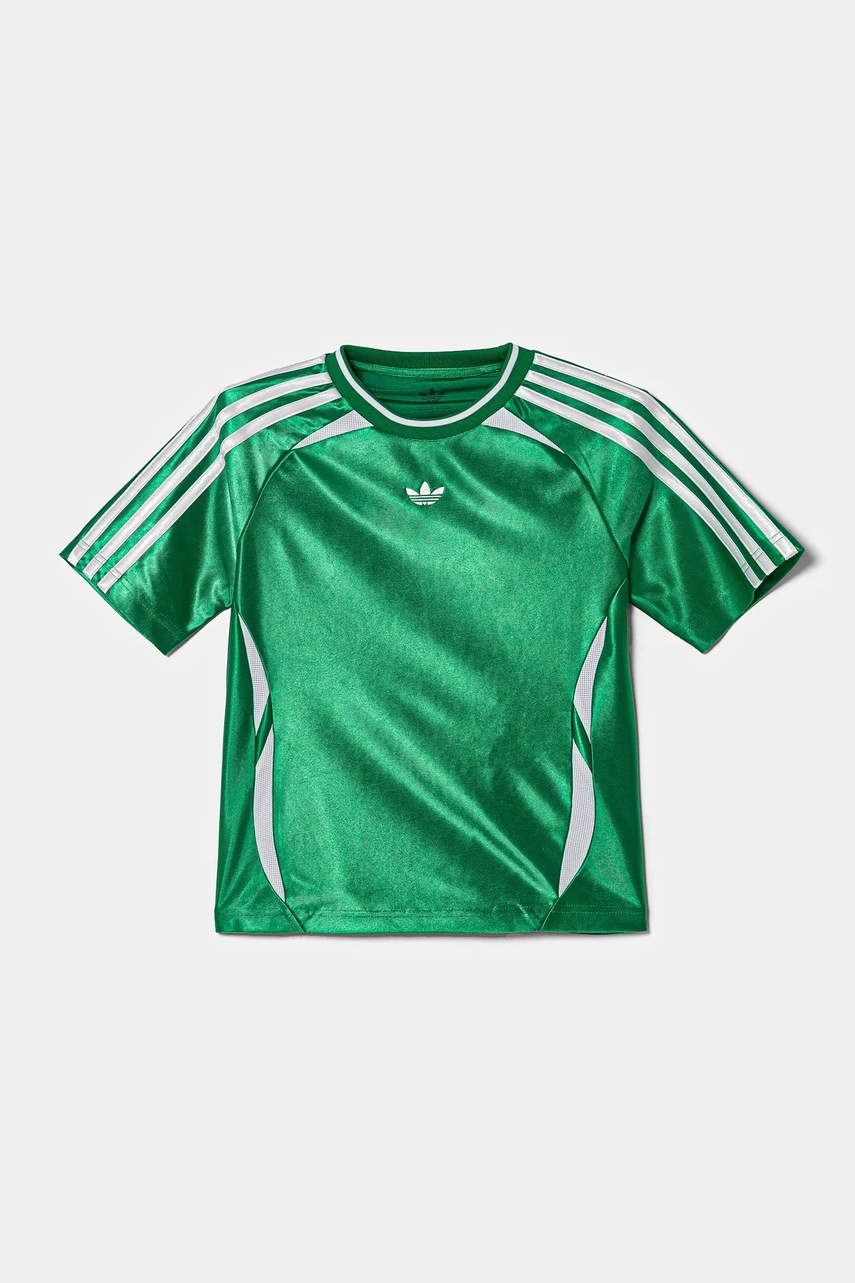 Детская футболка adidas Originals цвет зелёный с аппликацией JC9124 Детская футболка adidas Originals цвет зелёный с аппликацией JC9124