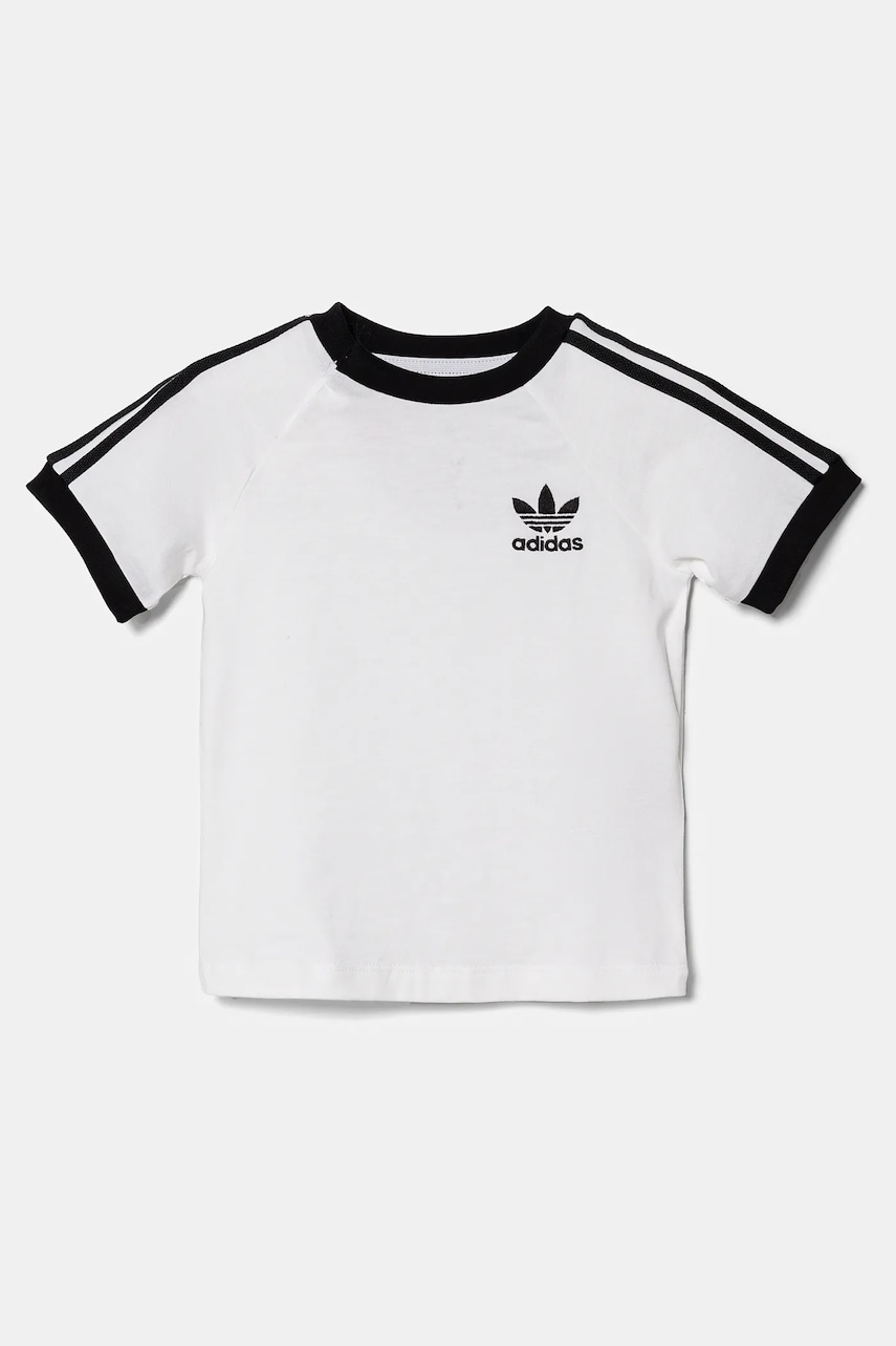 adidas Originals tricou de bumbac pentru copii culoarea alb, cu imprimeu, JE0519