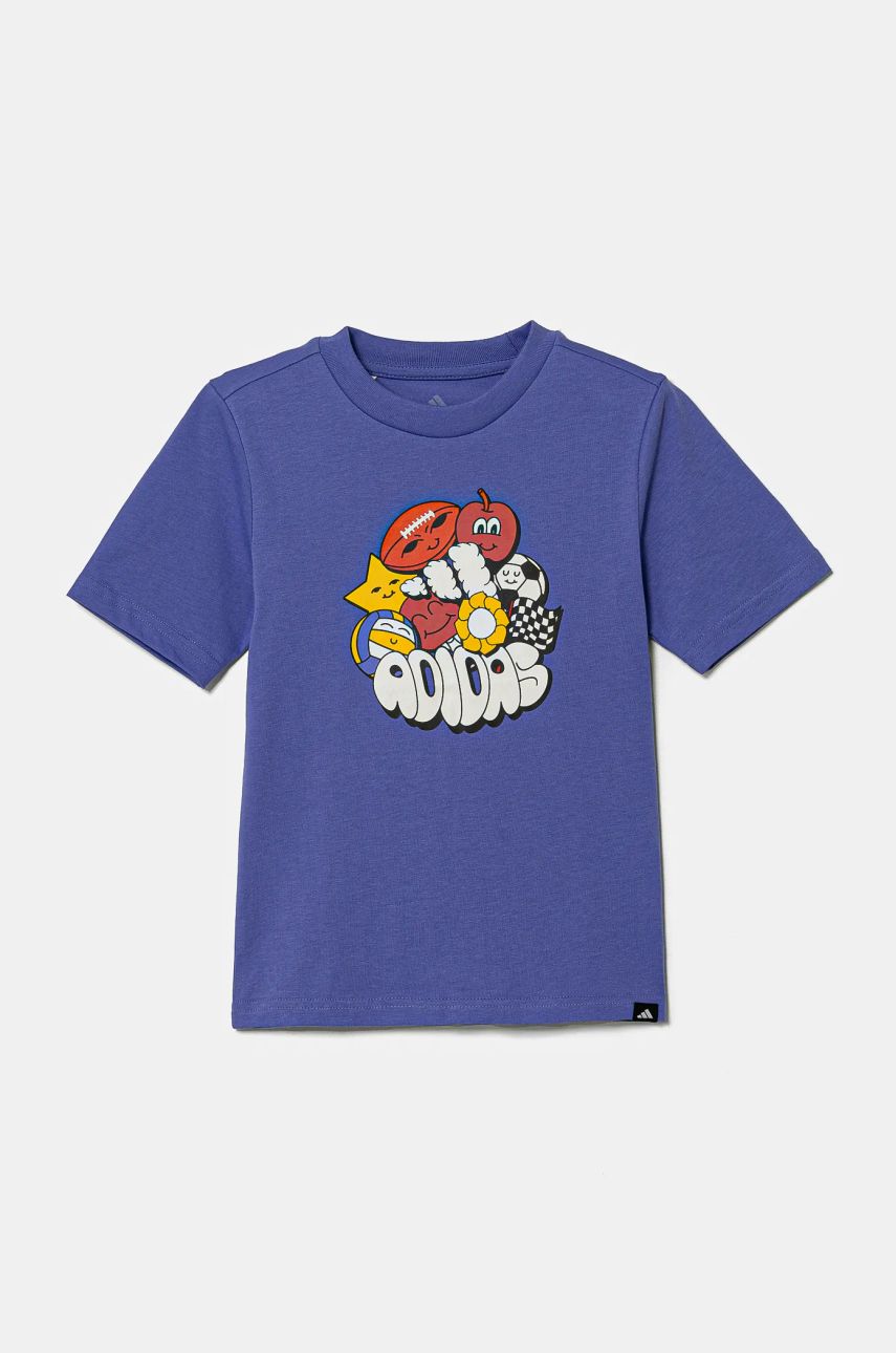 adidas tricou de bumbac pentru copii culoarea violet, cu imprimeu, JI6692