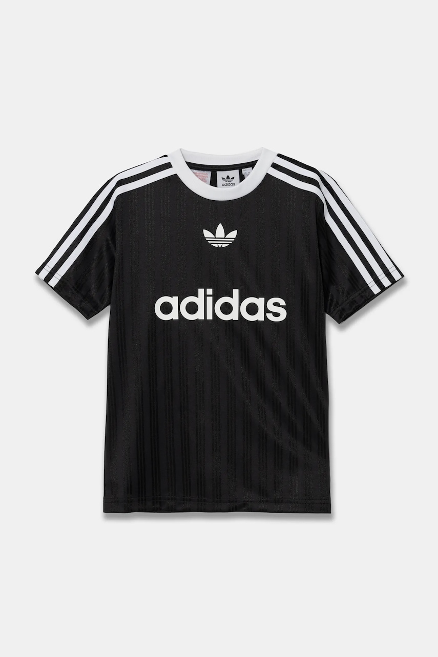Детская футболка adidas Originals цвет чёрный узорная JC7309 Детская футболка adidas Originals цвет чёрный узорная JC7309