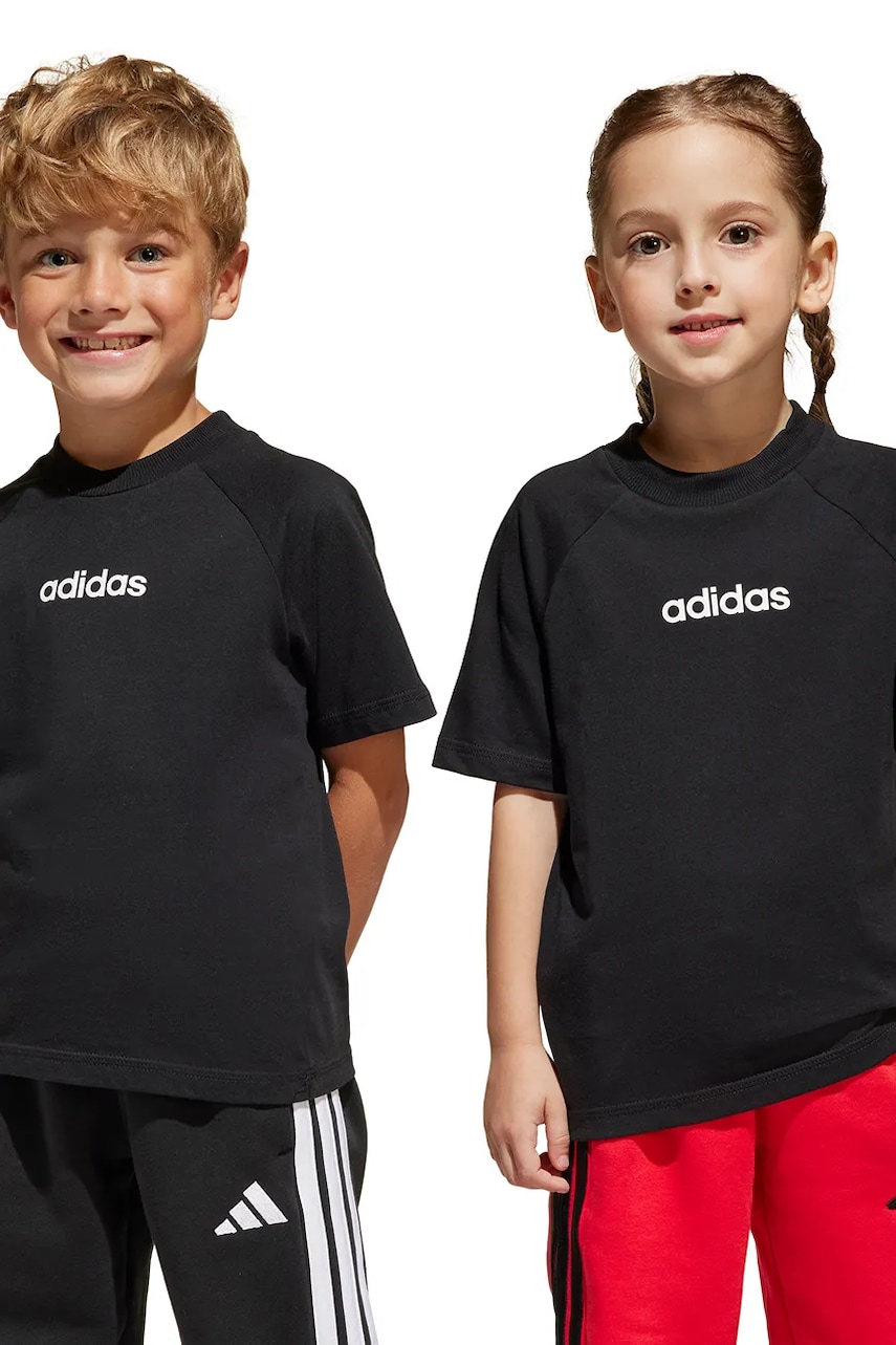 adidas tricou de bumbac pentru copii culoarea negru, cu imprimeu, JC9753