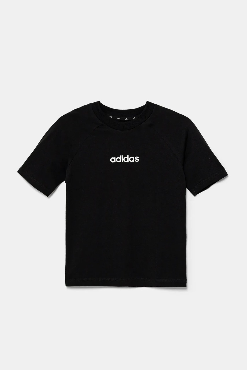 Детская хлопковая футболка adidas цвет чёрный с принтом JC9753 Детская хлопковая футболка adidas цвет чёрный с принтом JC9753