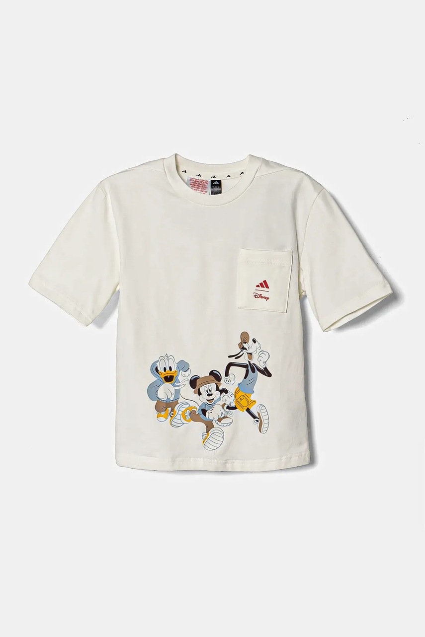 adidas tricou copii x Disney culoarea bej, cu imprimeu, JF3642