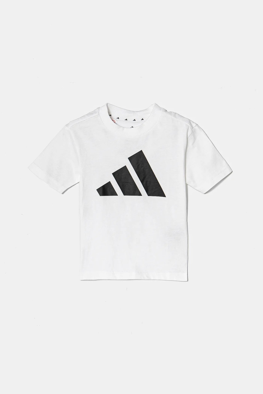 Детская хлопковая футболка adidas цвет белый с принтом JC9720 Детская хлопковая футболка adidas цвет белый с принтом JC9720