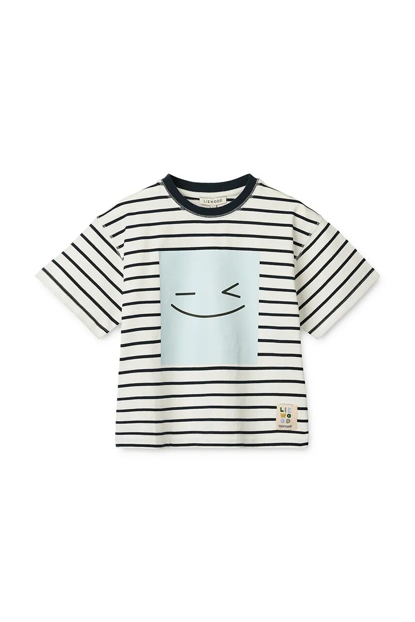 Liewood tricou de bumbac pentru copii Tyler Placement Shortsleeve T-shirt culoarea alb, cu imprimeu, LW19813