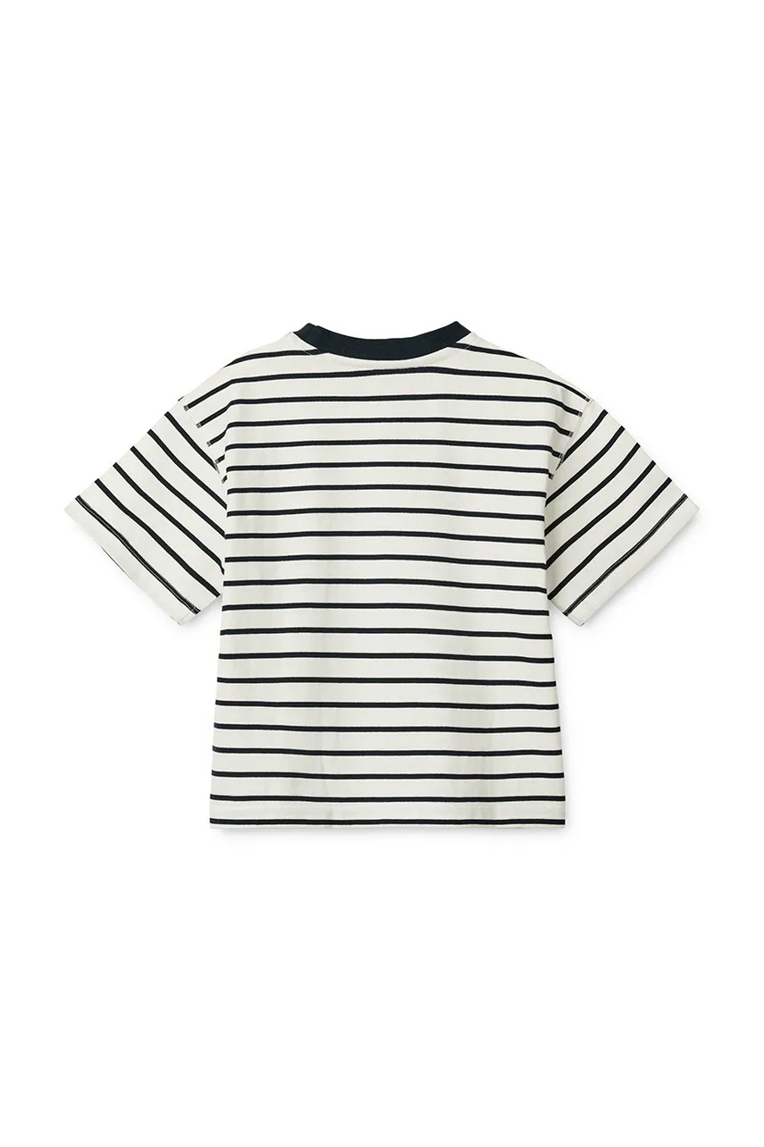 Детская хлопковая футболка Liewood Tyler Placement Shortsleeve T-shirt цвет белый узорная LW19813 Детская хлопковая футболка Liewood Tyler Placement Shortsleeve T-shirt цвет белый узорная LW19813