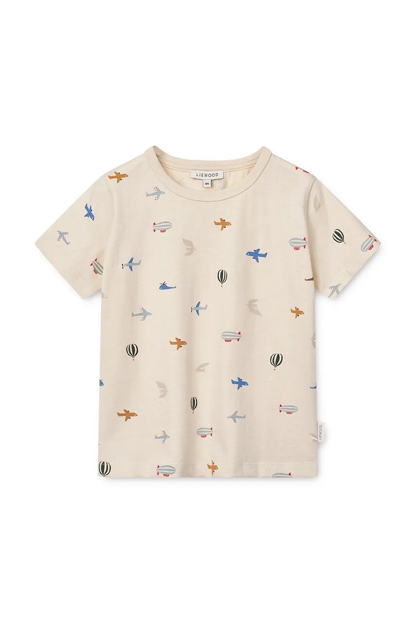 Liewood tricou de bumbac pentru copii Apia Printed Shortsleeve T-shirt culoarea bej, cu imprimeu, LW19845