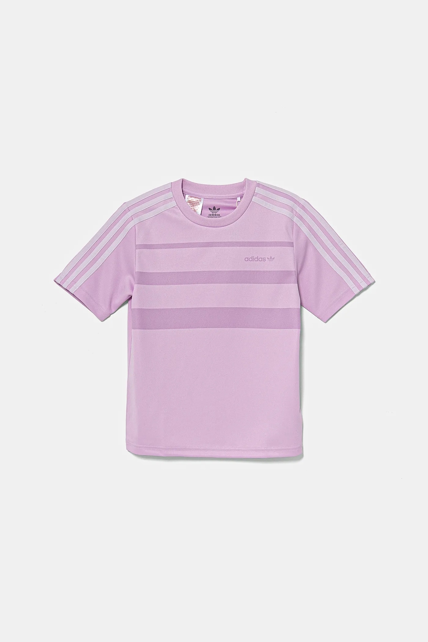 Детская футболка adidas Originals цвет фиолетовый с аппликацией JC9042 Детская футболка adidas Originals цвет фиолетовый с аппликацией JC9042