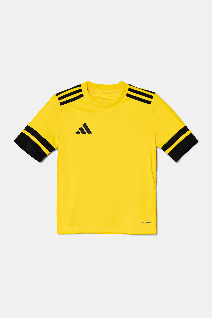 Детская футболка adidas Performance цвет жёлтый с аппликацией JJ0056 Детская футболка adidas Performance цвет жёлтый с аппликацией JJ0056