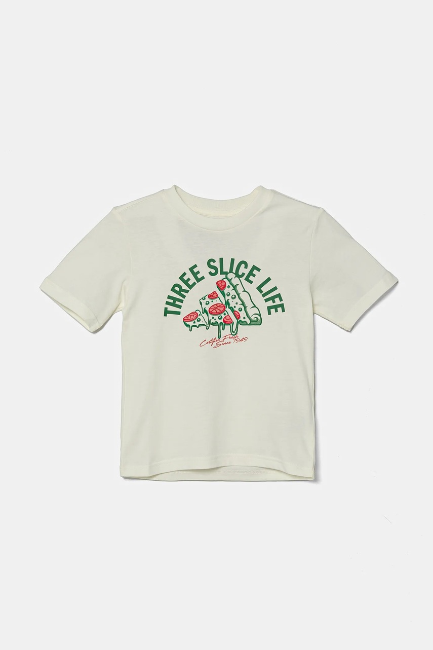 adidas tricou de bumbac pentru copii culoarea bej, cu imprimeu, JI6678