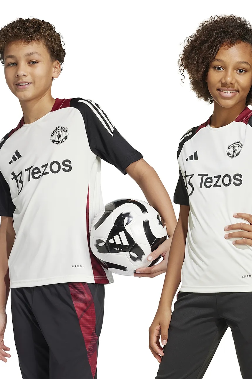 adidas Performance tricou copii MUFC culoarea bej, modelator, JE3728