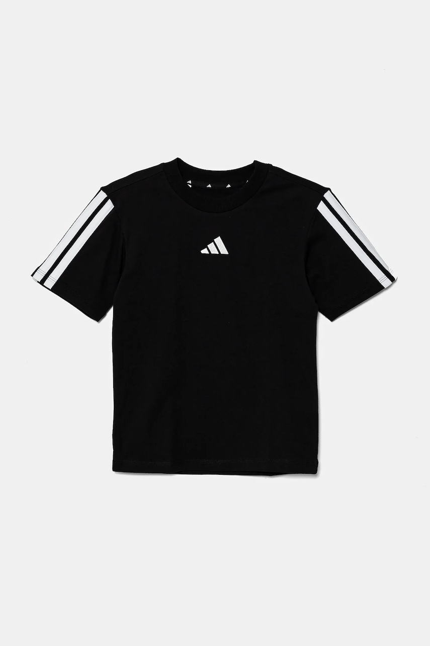 Хлопковая футболка adidas цвет чёрный с аппликацией JD6487 Хлопковая футболка adidas цвет чёрный с аппликацией JD6487