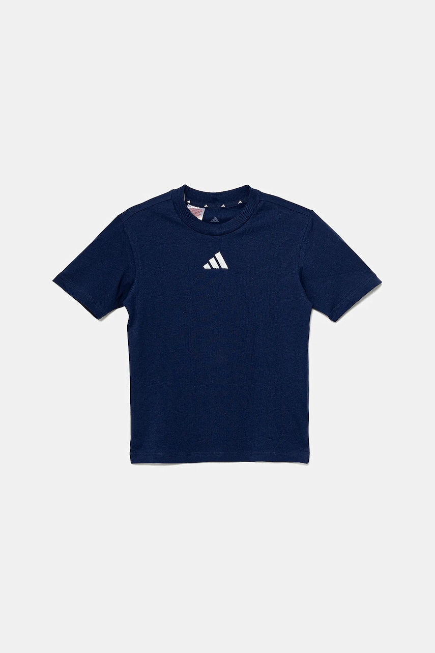 Детская хлопковая футболка adidas цвет синий JY0613 Детская хлопковая футболка adidas цвет синий JY0613