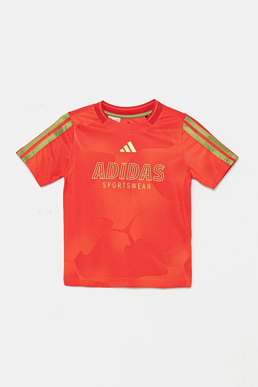 Детская футболка adidas цвет красный с принтом JD0497 Детская футболка adidas цвет красный с принтом JD0497