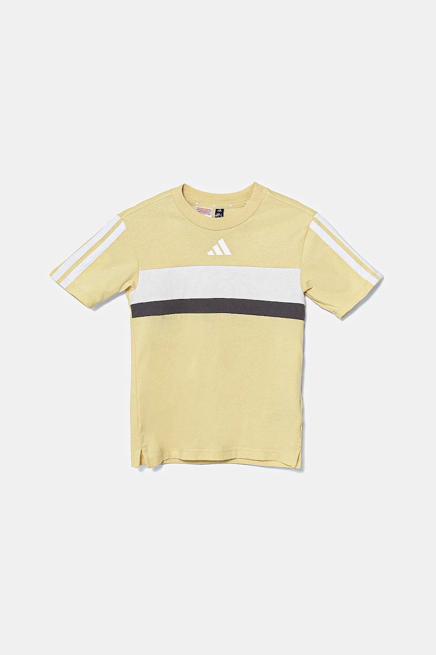 Детская хлопковая футболка adidas цвет жёлтый узорная JC6661 Детская хлопковая футболка adidas цвет жёлтый узорная JC6661