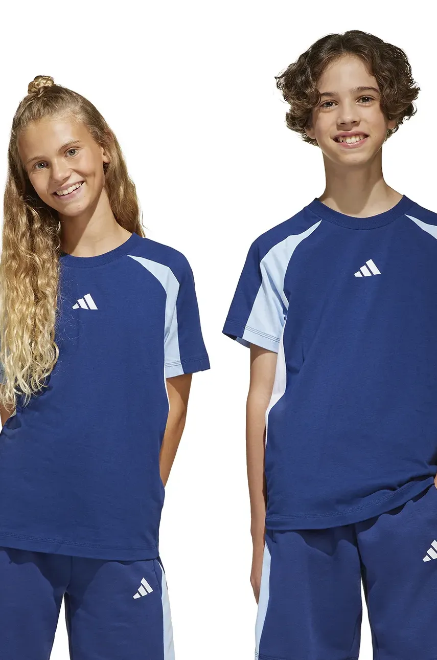 adidas tricou de bumbac pentru copii culoarea albastru marin, modelator, JD0060