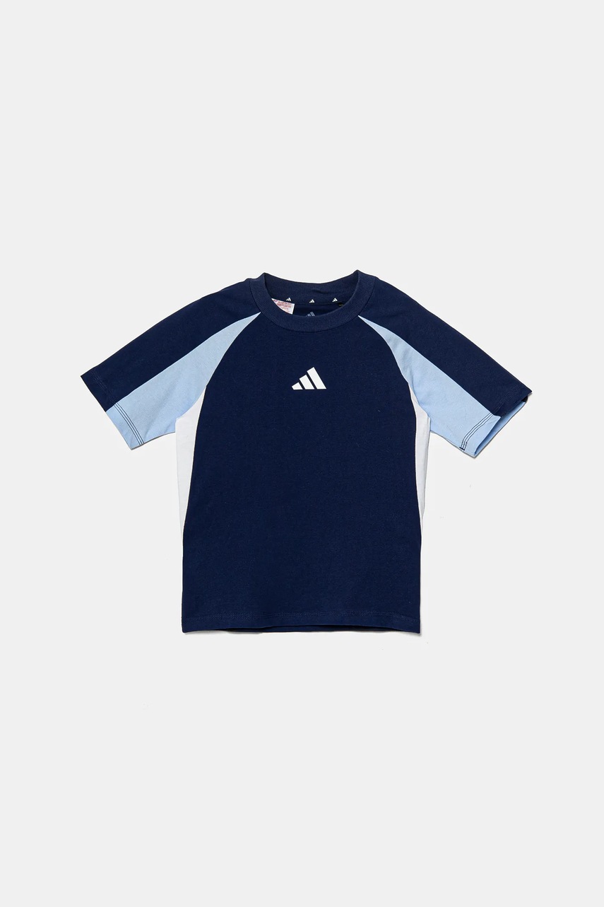 Детская хлопковая футболка adidas цвет синий узорная JD0060 Детская хлопковая футболка adidas цвет синий узорная JD0060