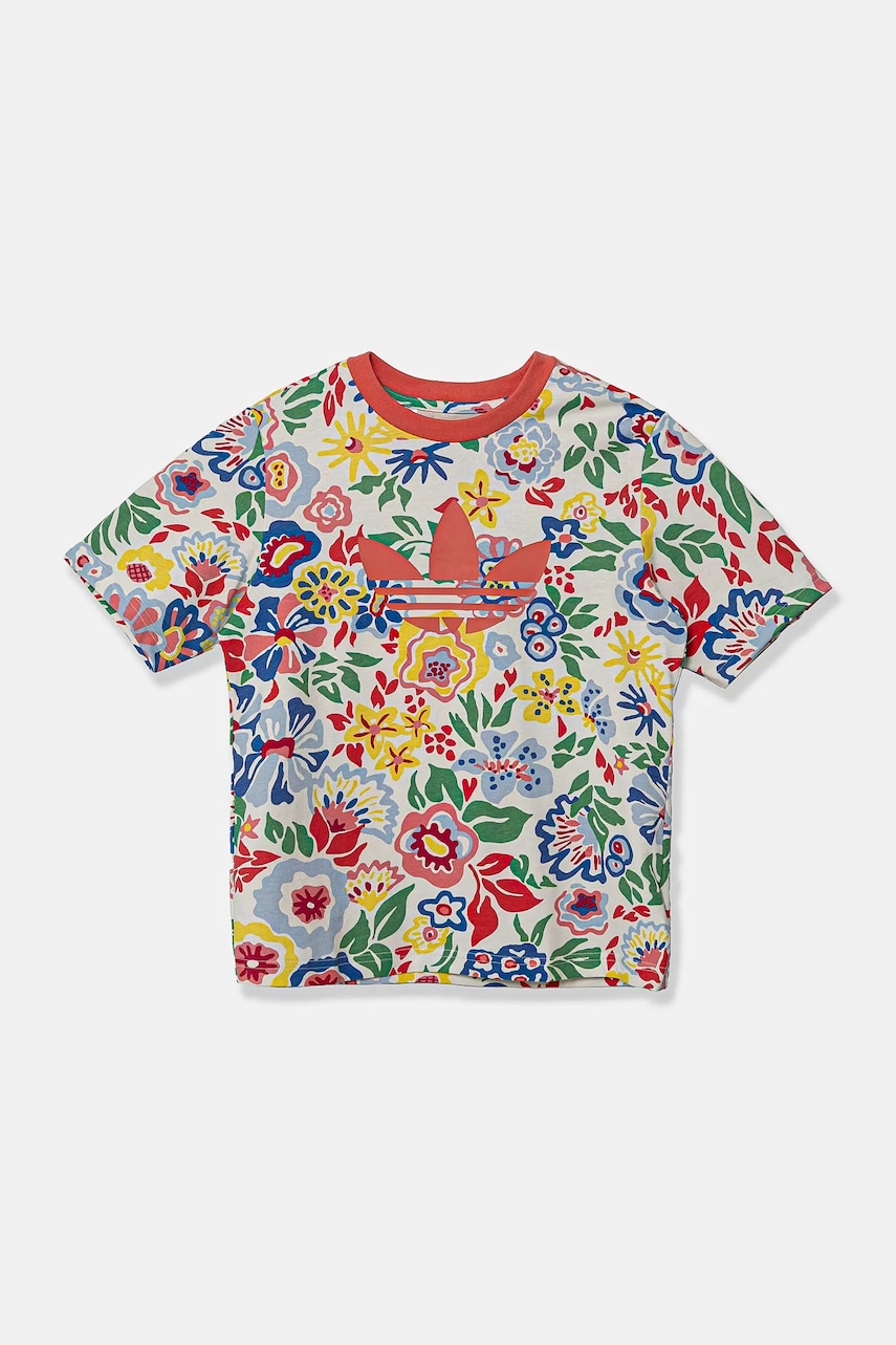 adidas Originals tricou de bumbac pentru copii culoarea roz, cu imprimeu, JD0528 adidas Originals tricou de bumbac pentru copii culoarea roz, cu imprimeu, JD0528