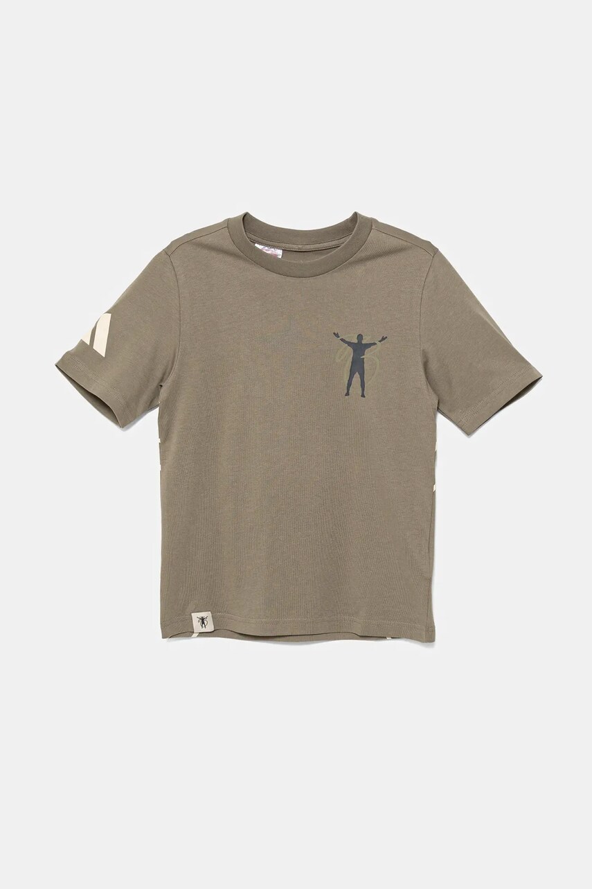 adidas Performance tricou de bumbac pentru copii culoarea verde, cu imprimeu, JY1877