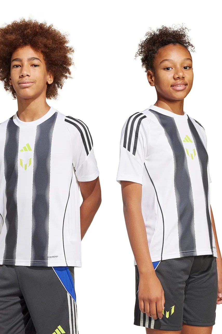 adidas Performance tricou copii MESSI culoarea alb, modelator, JL7455 adidas Performance tricou copii MESSI culoarea alb, modelator, JL7455