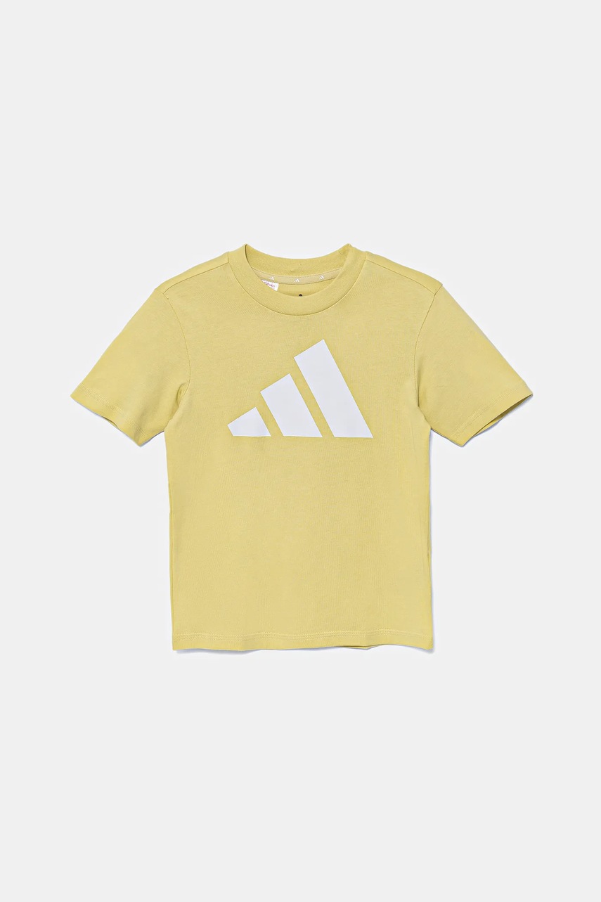 Детская хлопковая футболка adidas цвет жёлтый с принтом JC9662 Детская хлопковая футболка adidas цвет жёлтый с принтом JC9662