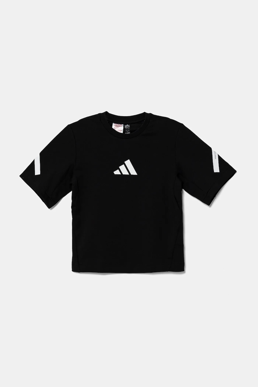 Детская футболка adidas цвет чёрный с принтом JD0017 Детская футболка adidas цвет чёрный с принтом JD0017