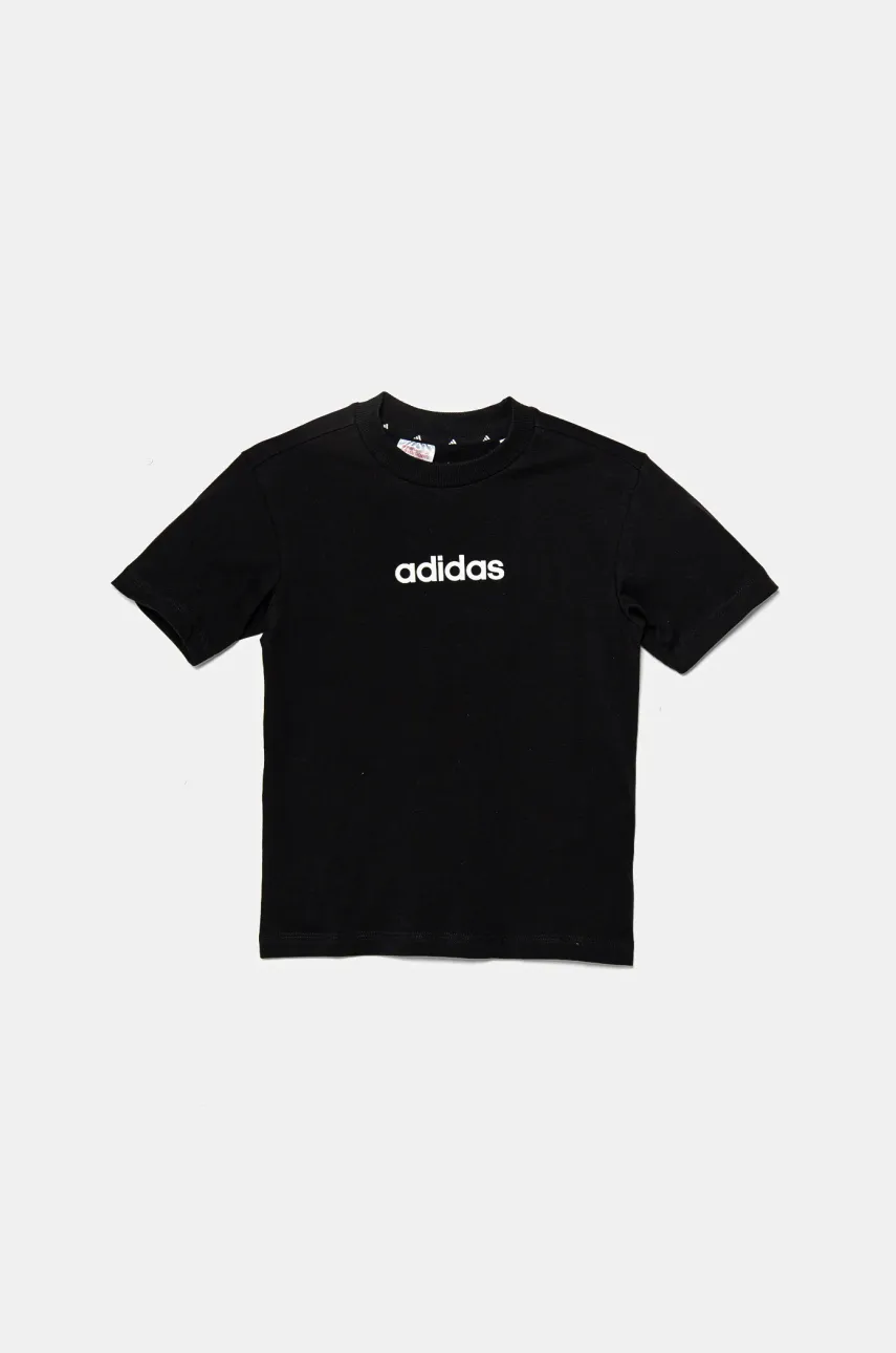 adidas tricou de bumbac pentru copii culoarea negru, cu imprimeu, JC9748