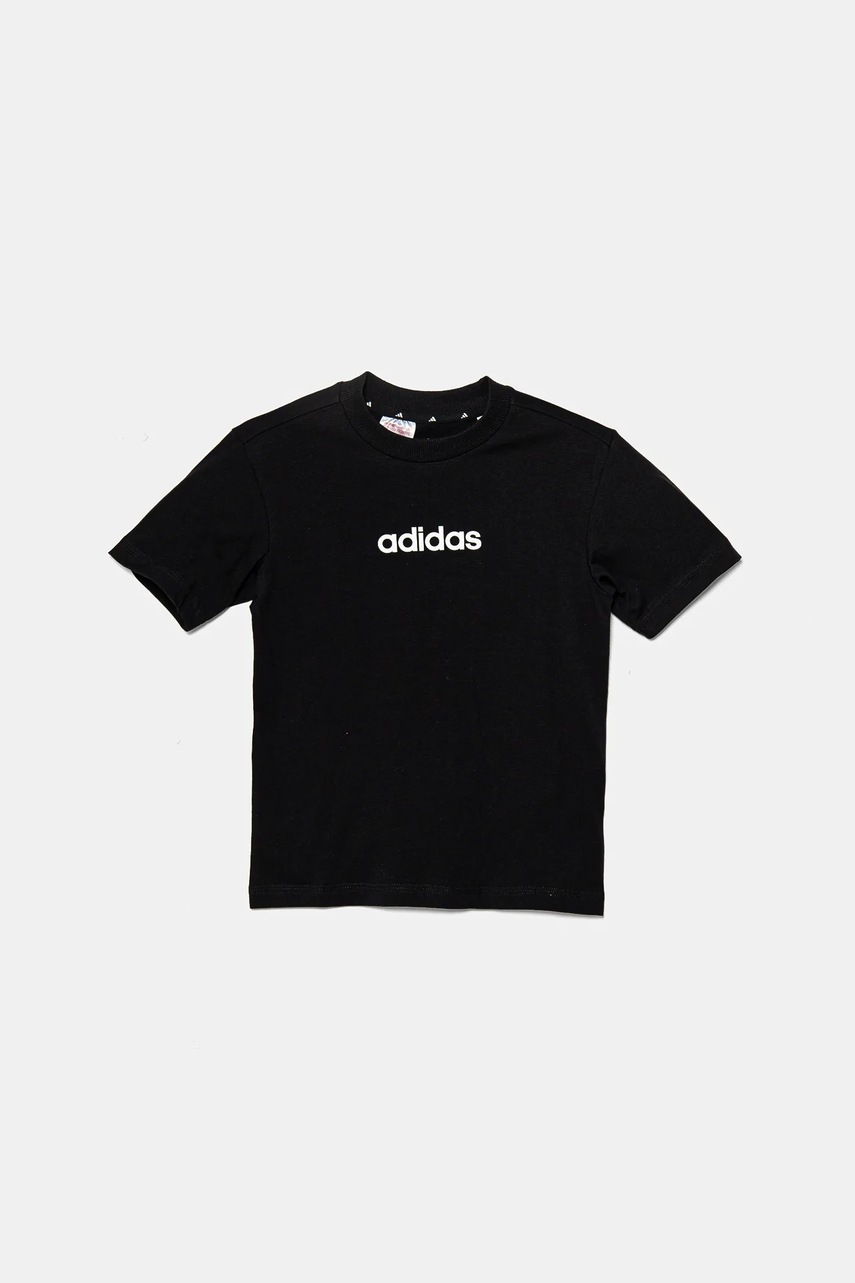 Детская хлопковая футболка adidas цвет чёрный с принтом JC9748 Детская хлопковая футболка adidas цвет чёрный с принтом JC9748