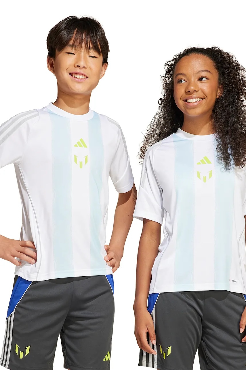 adidas Performance tricou copii MESSI culoarea alb, modelator, JI5460 adidas Performance tricou copii MESSI culoarea alb, modelator, JI5460