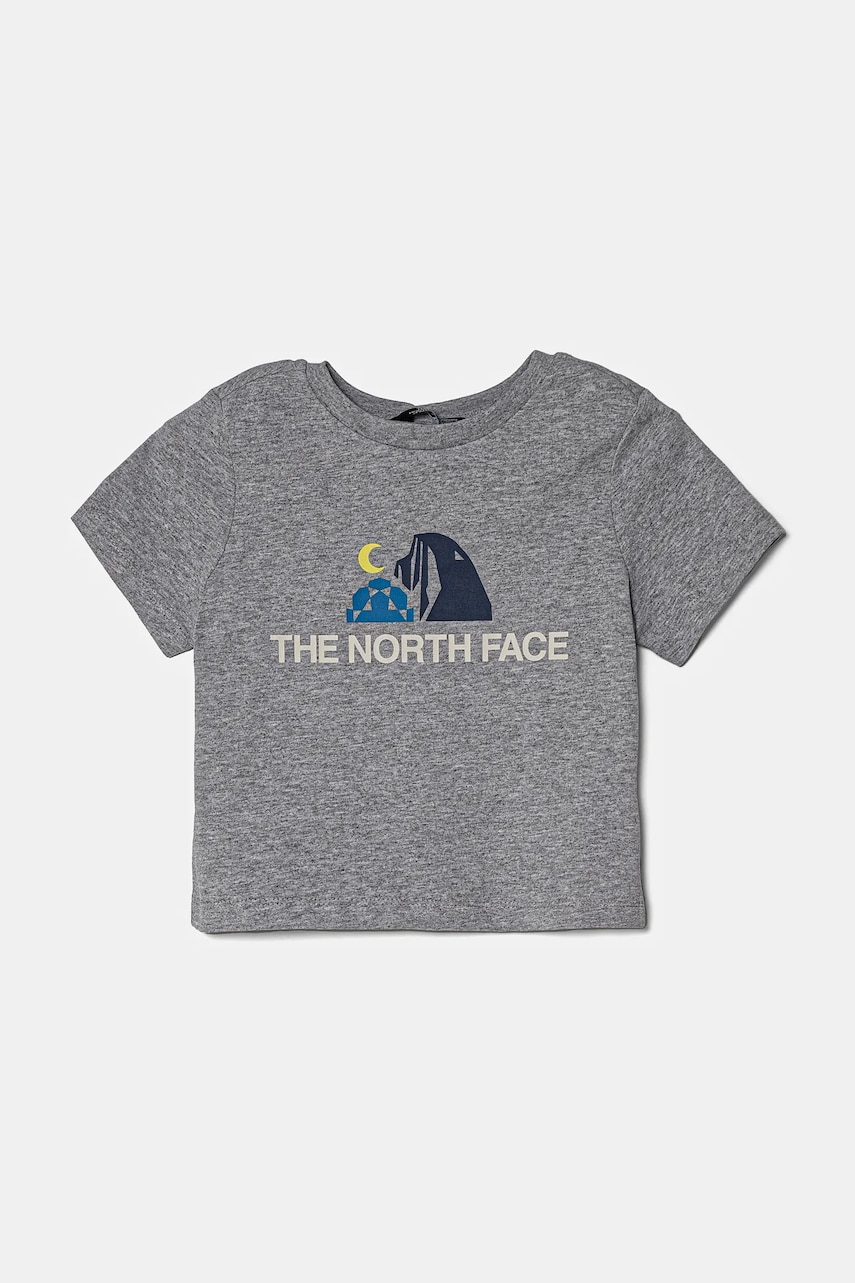 The North Face tricou copii KID GRAPHIC S/S TEE culoarea gri, cu imprimeu, NF0A8AXEDYX1 The North Face tricou copii KID GRAPHIC S/S TEE culoarea gri, cu imprimeu, NF0A8AXEDYX1