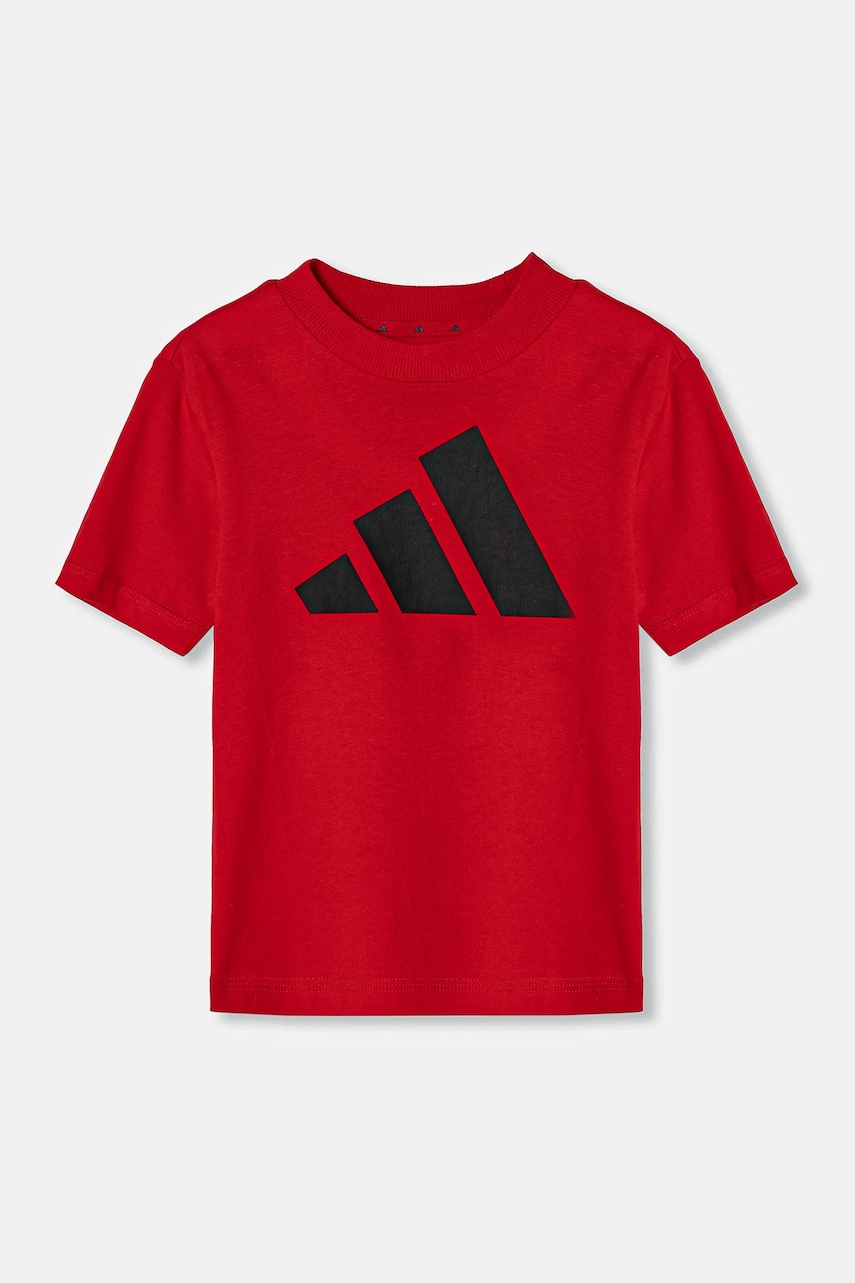 Детская хлопковая футболка adidas цвет красный с принтом JN8007 Детская хлопковая футболка adidas цвет красный с принтом JN8007
