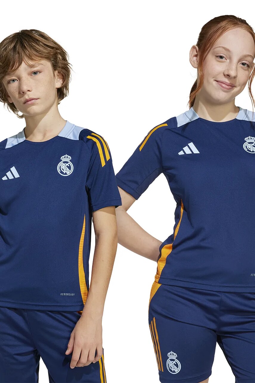 adidas Performance tricou copii REAL culoarea albastru marin, JE4197