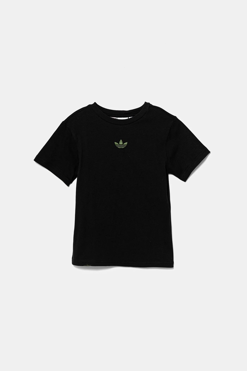 Детская хлопковая футболка adidas Originals цвет чёрный с принтом JZ9940 Детская хлопковая футболка adidas Originals цвет чёрный с принтом JZ9940