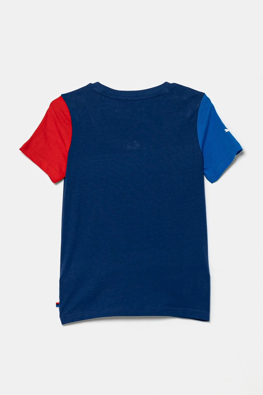 Дитяча бавовняна футболка Puma BMW MMS ESS LOGO TEE колір синій з принтом 621264