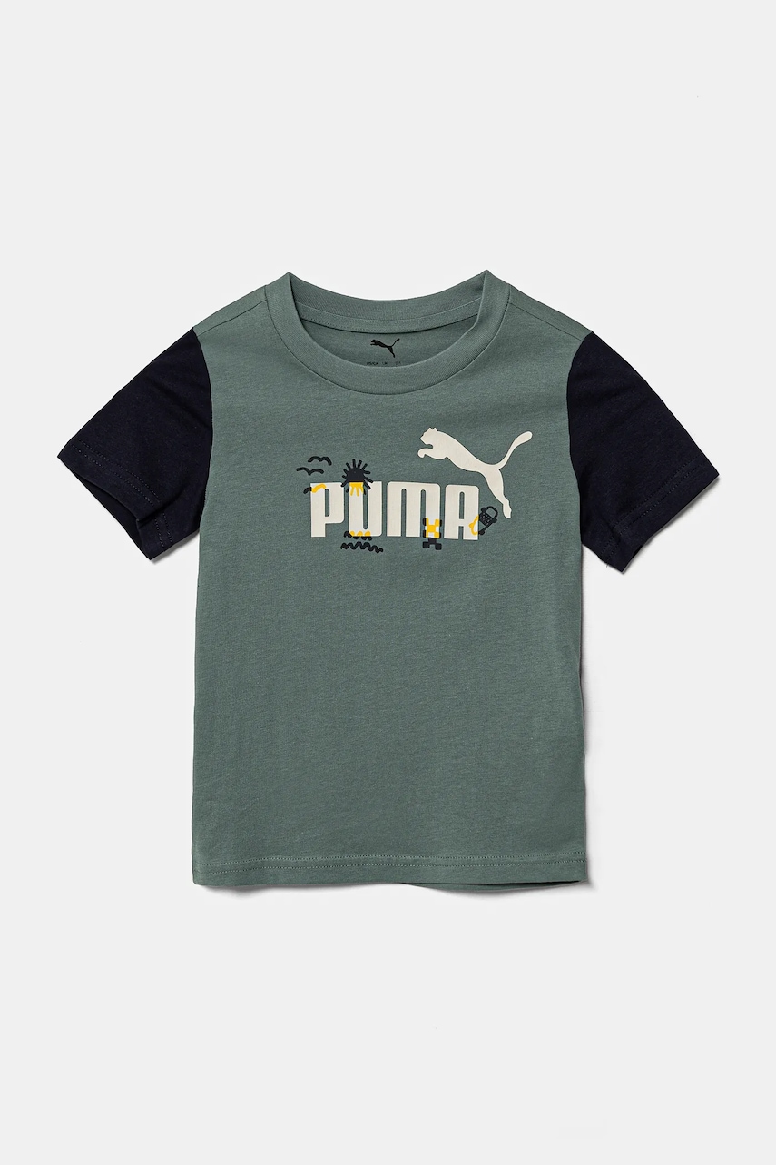 Puma tricou de bumbac pentru copii SANDY ADVENTURES Tee culoarea verde, cu imprimeu, 685155